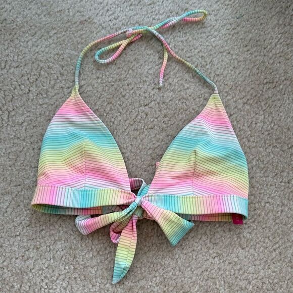 Victoria’s Secret pastel rainbow striped bikini top - Picture 1 of 8
